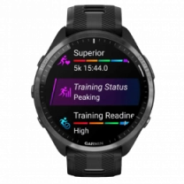 Garmin Forerunner 965 Carbon Gray Titanium Bezel w. Blk Case and Blk/Powder Gray S. Band (010-02809-00/10)