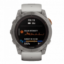 Garmin Fenix 7X Pro Sapphire Solar Titanium w. Fog Gray/Ember O. Band (010-02778-14/15/64)