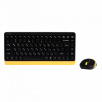 A4Tech Fstyler FG1110, комплект беспроводной клавиатура с мышью, черный+желтый цвет
