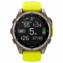 Спортивний годинник Garmin Fenix 8 47mm Solar Sapphire Titanium w. Amp Yellow/Graphite Silicone Band (010-02906-20/21) UA