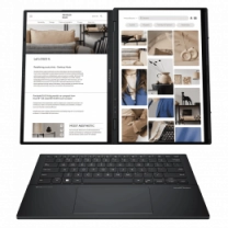 Ноутбук 14" ASUS Zenbook Duo UX8406CA-PZ043W (90NB14X1-M001J0) OLED/Intel Ultra 9 285H/32GB/1TB/UMA/Win11/Gray