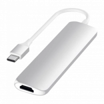 Xaб Satechi Aluminum Type-C Slim Multi-Port Adapter 4K Silver (ST-CMAS)