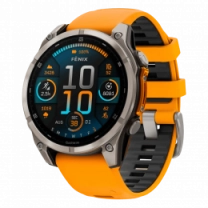Спортивний годинник Garmin Fenix 8 51mm AMOLED Sapphire Titanium w. Spark Orange/Graphite Silicone Band (010-02905-10/11) UA