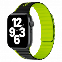 Ремінець Wiwu для Apple Watch 42/44/45/49mm Smart Magnetic silicone watch band Black-Green