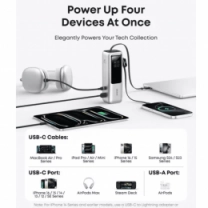 Додаткова батарея  Anker  - 25000 mAh 165W PD Built-In Double USB-C Cables (Silve)