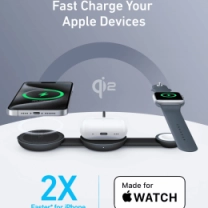 Бездротова зарядна станція ANKER MagGo Wireless Charging Pad 15W 3-in-1 Foldable (Чорний)