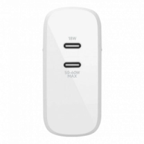 Адаптер Belkin GAN (50+18W) Dual USB-С, white (WCH003VFWH)