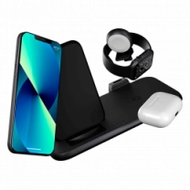 Зарядная станция Zens Stand + Watch 4 in 1 Aluminium Wireless Charger Black with 45W USB-C PD Charger (ZEDC15B/00)