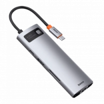Хаб Baseus Multifunctional Metal Gleam 8- in-1 Type-C (Gray) (CAHUB-CV0G)