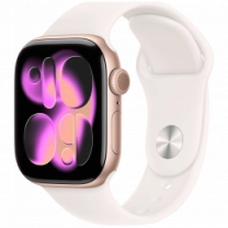 Apple Watch Series 11 GPS + Cellular 42mm Rose Gold Aluminium Case with Light Blush Sport Band - M/L (MF8F4)
