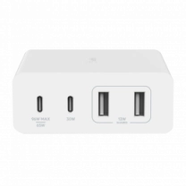 Зарядний пристрій мережевий Belkin 108Вт 2хUSB-С GAN PD PPS/2хUSB-A, White (WCH010VFWH)