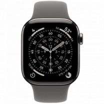 Apple Watch Series 11 GPS + Cellular 42mm Natural Titanium Case with Stone Grey Sport Band - M/L (MF8N4)