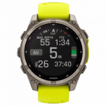 Спортивний годинник Garmin Fenix 8 51mm Solar Sapphire Titanium w. Amp Yellow/Graphite Silicone Band (010-02907-20/21) UA