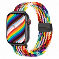 Ремінець Wiwu для Apple Watch 42/44/45/49mm Braided Nylon magnetic watch band Rainbow