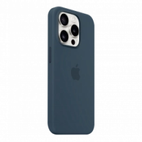 Чехол Силиконовый iPhone 15 Pro Silicone Case с MagSafe Storm Blue (MT1D3)