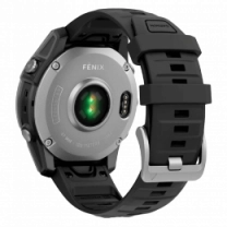 Спортивний годинник Garmin Fenix E 47mm AMOLED Stainless Steel with Black Silicone Band (010-03025-02/00)