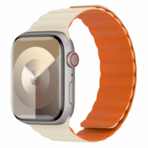 Ремешок Benks Magnetic Silicone Watch Band 42/44/45/49 mm Starlight with Orange