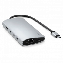Satechi USB-C Multiport Adapter 8K with Ethernet V3 Silver (ST-P8KES)