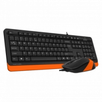 A4Tech Fstyler F1010, комплект дротовий клавіатура з мишою, USB, чорний+помаранчевий колір