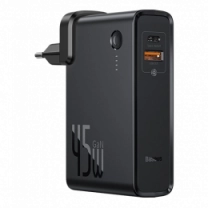 Адаптер+Power Bank Baseus Power Station (GaN) 2 in1 QC C+U 10000mAh 45W Black (PPNLD-C01)