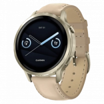 Смарт-часы Garmin Venu 4 41 mm Lunar Gold with Light Sand Leather Band (010-03013-03)