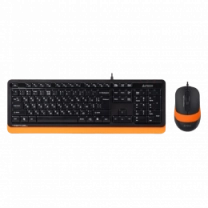 A4Tech Fstyler F1010, комплект дротовий клавіатура з мишою, USB, чорний+помаранчевий колір