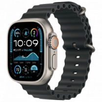 Apple Watch Ultra 2 49mm Natural Titanium Case with Black Ocean Band (MYT03+MXTL3)