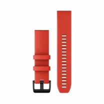 Ремінці для годинника Garmin QuickFit 22 силіконові, лазерно-червоні з чорною сталевою фурнітурою