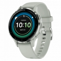 Смарт-годинник Garmin Venu 3S Silver S. Steel Bezel w. Sage Gray Case and S. Band (010-02785-01/51) UA