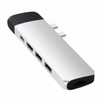 Хаб Satechi Aluminum Type-C Pro Hub Adapter with Ethernet Silver (ST-TCPHES)