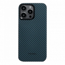Чехол Pitaka MagEZ Case 4 Twill 1500D Black/Blue for iPhone 15 Pro (KI1508P)
