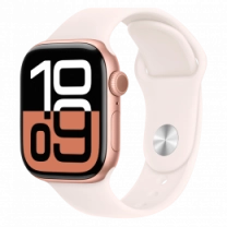 Apple Watch Series 10 42mm Rose Gold Aluminum Case with Light Blush Sport Band - M/L (MWWJ3)