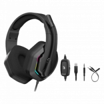 Гарнітура ігрова Bloody G260p (Black) з підсвічуванням, USB, колір чорний