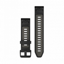 Ремінці для годинника Garmin QuickFit 20 силіконові чорні/гравійно-сірі