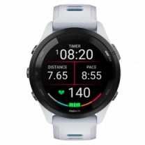 Garmin Forerunner 265 Black Bezel w. Whitestone Case and Whitestone/Tidal Blue S. Band (010-02810-01/11/51)