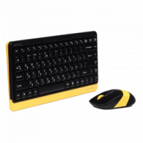 A4Tech Fstyler FG1110, комплект беспроводной клавиатура с мышью, черный+желтый цвет