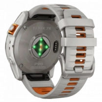 Смарт-часы Garmin Fenix 7X Pro Sapphire Solar Titanium w. Fog Gray/Ember O. Band (010-02778-14/15/64) UA