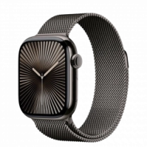 Apple Watch Series 10 46mm Slate Titanium Case with Slate Milanese Loop - S/M (MC7R4)