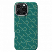 Чехол Pitaka Tactile Woven Monogram Green/Gold for iPhone 16 Pro Max (KI1601PTKP)