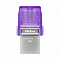 Флеш память 64GB DataTraveler microDuo 3C 200MB/s  dual USB-A + USB-C DTDUO3CG3/64GB