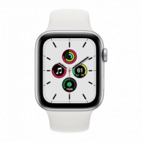 Смарт-годинник Apple Watch SE 44mm Silver Aluminum Case with White Sport Band (MYDQ2)