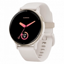Garmin vivoactive 5 Cream Gold Aluminum Bezel with Ivory Case and Silicone Band (010-02862-11)