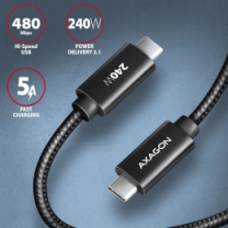 Кабель AXAGON BUCM2-CM10AB USB-C USB-C 2.0, 1м, PD 240W 5A