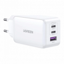 Адаптер UGREEN CD244 USB-A+2xUSB-C 65W GaN Tech Fast Charger White (15334)