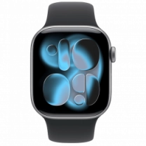 Apple Watch Series 11 GPS + Cellular 46mm Space Grey Aluminium Case with Black Sport Band - S/M (MFC94)