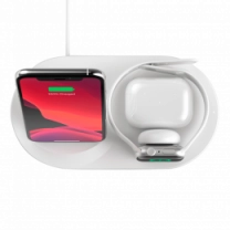 Бездротовий ЗП Belkin 3in1 Wireless Pad/Stand/Apple Watch white (WIZ001VfWH)
