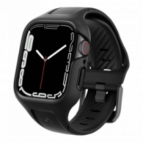 Чехол и ремешок 2в1 Spigen для Apple Watch 45mm Liquid Air Pro, Black(ACS04182)