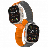 Ремешок Keephone iBands, Silicone Magnetic Snap Orange + Ash Grey (IS-018gry)
