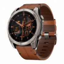 Спортивний годинник Garmin Fenix 8 51mm AMOLED Sapphire Carbon grey DLC w. Chestnut Leather Band (010-02905-40)
