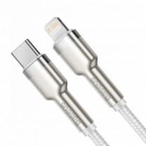 Кабель Baseus Cafule Metal Type-C to Lightning PD 20W (1m) (white) (CATLJK-A02)